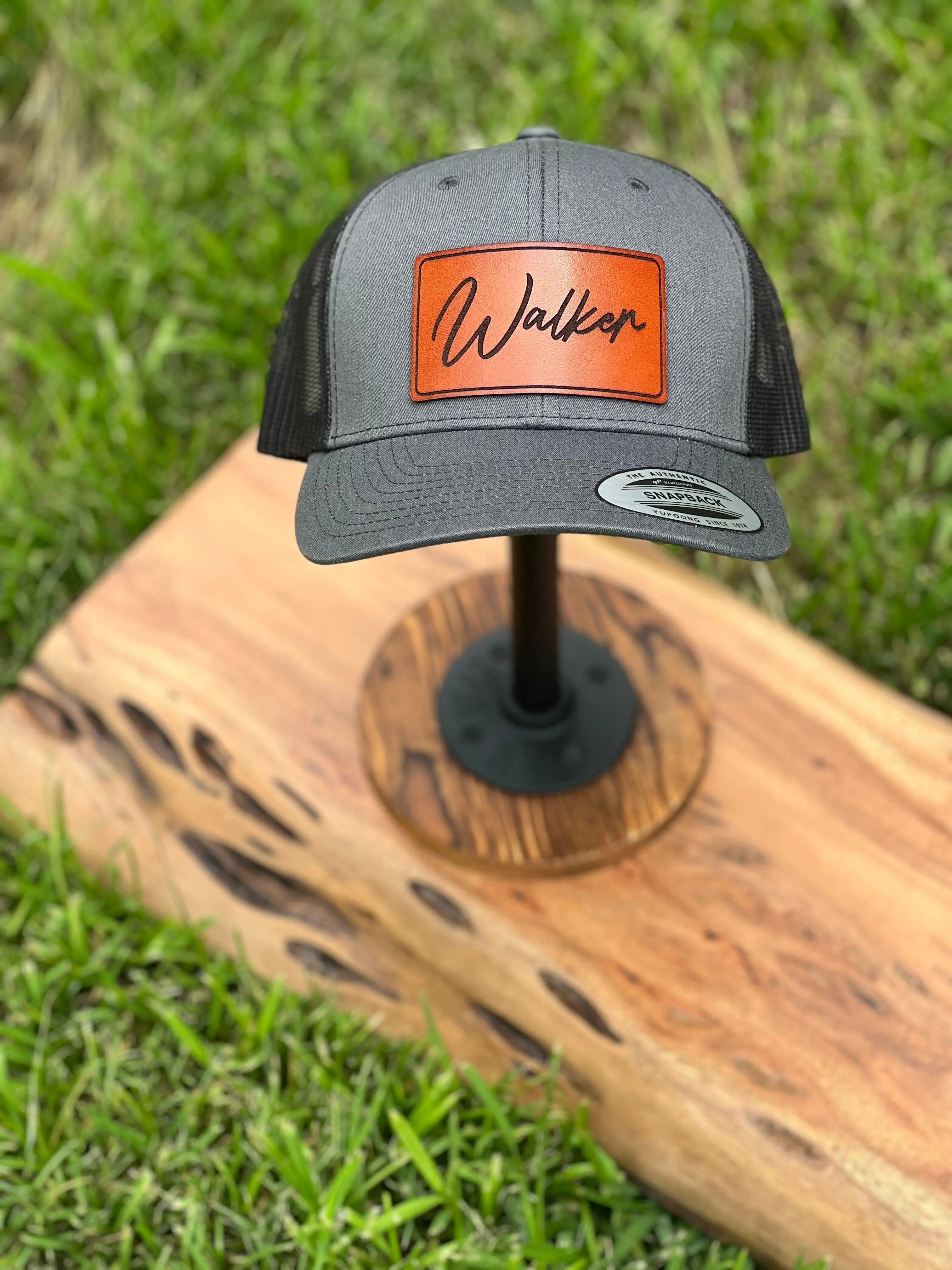 CUSTOM Name Leather Patch Hat