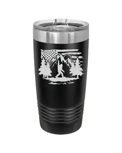 Big Foot Rock On American Flag 20oz Tumbler | Sasquatch | Coffee Mug Drink Drinkware Lid Flasks Insulated