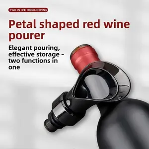 Cap-shaped inverted wine bottle spout wine storage container, wine bottle stopper, universal wine bottle two-in-one stopper petal seal