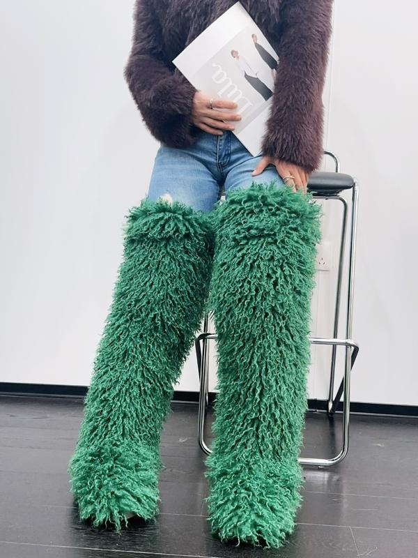 Women's Over-The-Knee Snow Boots, Round Toe Design, Textile Upper & Rubber Sole, Medium Width, Fall/winter Season, Plain Pattern Women's Over-The-Knee Snow Boots, Round Toe Design, Textile Upper & Rubber Sole, Medium Width, Fall/winter Season, Plain Pattern