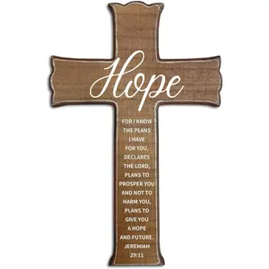 Wall Decor -  Color Scripture Wooden  For Wall - Rustic Wooden  Signs Easter Decor for  Office Church Baptism - Christian Gifts for Men Women (Hope) - A04