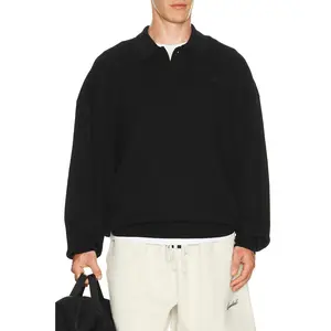 Fear of God ESSENTIALS Signature 90's Knit Polo in Vintage Black