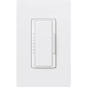 Lutron Maestro RF PRO LED+ Dimmer, Works with RA2/RA3 Systems, Phase Selectable, LED/ ELV/ MLV, Neutral Optional, 120V, RRD-PRO-WH, White