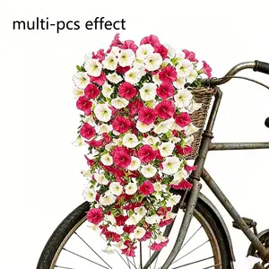 Outdoor artificial flowers, artificial morning glory hanging vines, high-end plastic material, maintenance-free, suitable for weddings, homes, hotels, offices, weddings, parties, home gardens, porches, courtyards