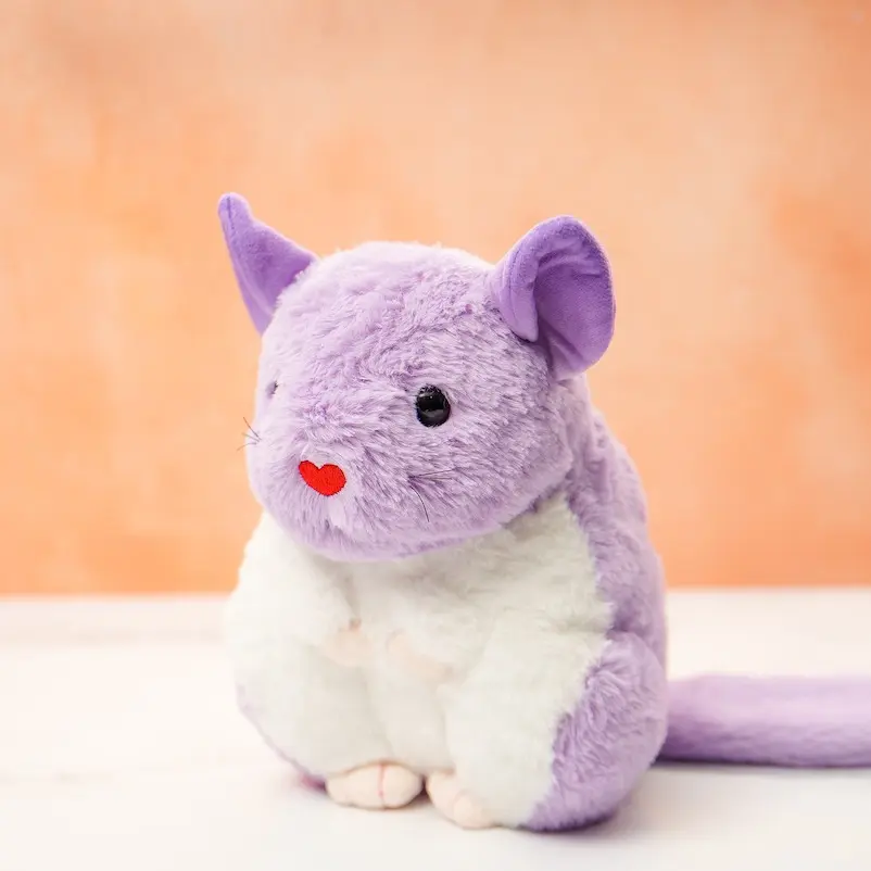Purple Chinchilla Plush Toy Educational Gift Set Boys Girls Multicoloured