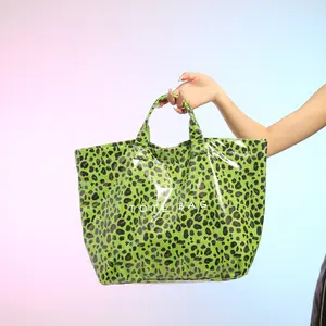 【Local Delivery】Maxoner Fashionable Leopard Print Jelly Handbag Tote Bag With Large Capacity For Women, Leopard Pattern, Big Capacity, Street Style, Valentines  Bag Easy Storage Dual Handle