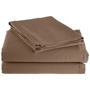Rayon from Bamboo 300 Thread Count Solid Sheet Set Queen-Taupe
