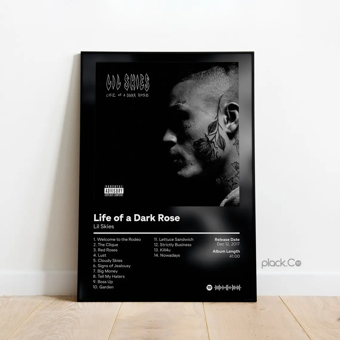 Lil Skies - Life Of A Black Rose - Custom Album Print - Hip Hop Wall Art - Custom Album Poster - Custom Album Cover - Lil Skies Poster