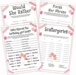 Funny Girl Party  Set - Includes 'Who Knows the Birthday Girl ', Scattergories, 20 Double Sided  Cards
