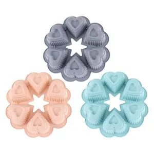 Silicone Heart Shaped Cupcake Mold (1 Pack), Non-Stick 10 Inch Mould for Baking Mini Cakes, Perfect for Brownies & Special Occasions