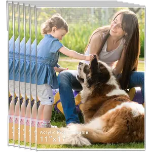 11x17 frame Clear  11 x 17 picture frame,High Transparent Photo Frame,frames 11x17 for Photo Poster Canvas Certificate Document Gallery,Set of 6