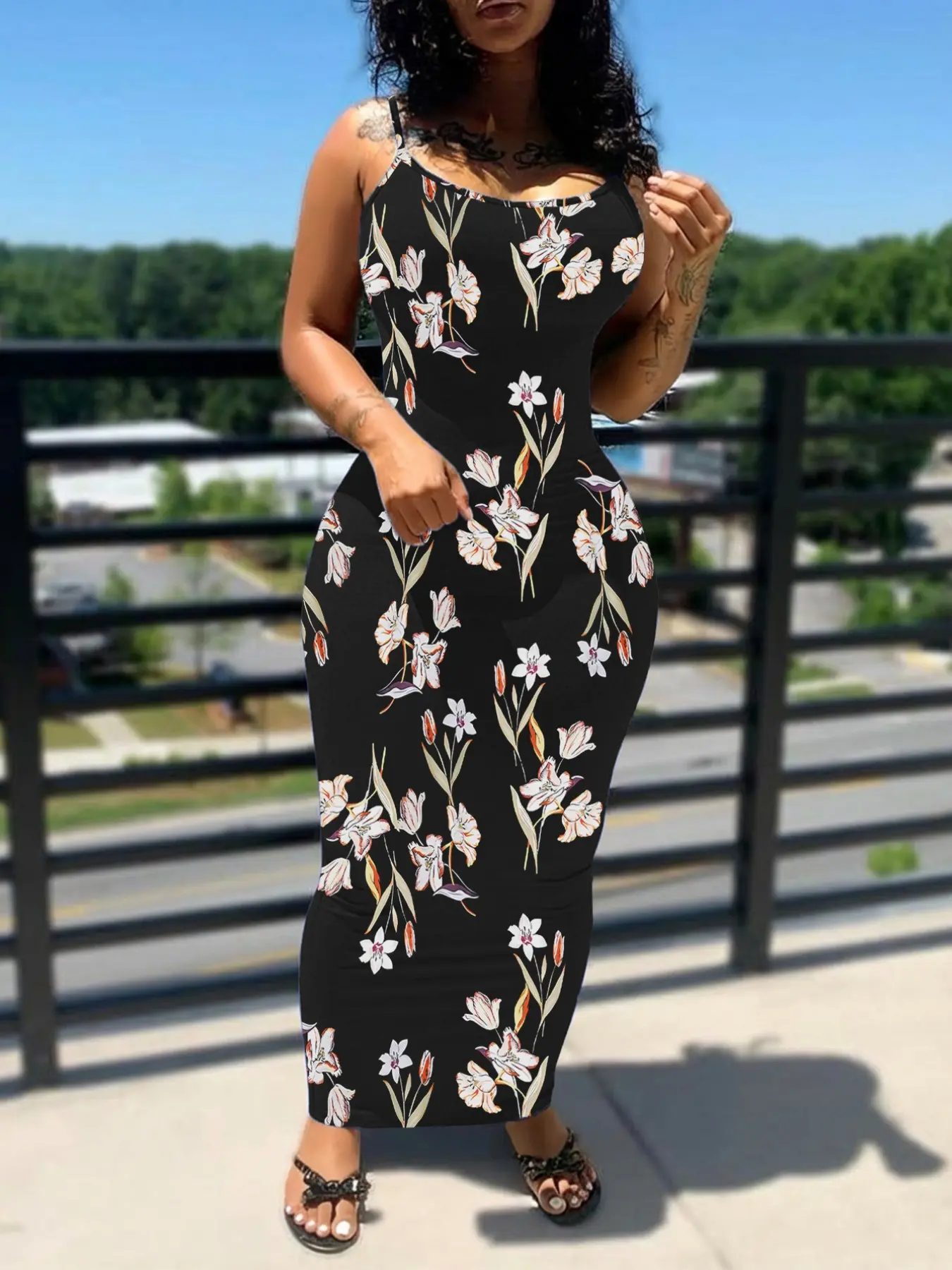 Summer Women's Strapless Printed Long Dress, Bodycon A-Line Style, Perfect for Vacation & Daily Wear, Casual Summer