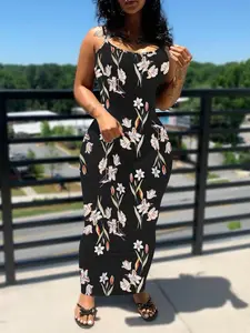 Summer Women's Strapless Printed Long Dress, Boho Summer Dresses, Bodycon A-Line Style, Perfect for Vacation & Daily Wear, Casual Summer, Sleeveless