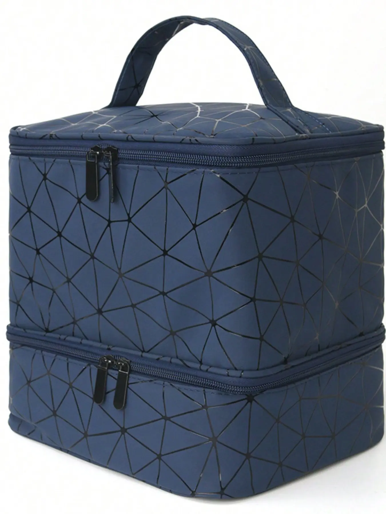 Double Layer High-End Makeup Bag, Travel Cosmetic Bag, Large Capacity Portable Washbag, Nail Polish Storage, Separated Compartments, Travel & Daily Use, Cosmetic Pouch, Makeup Organizer Pouch, Cosmetic Travel Bags, Travel Beauty Bag