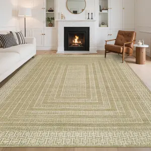 Washable Geometric Area Rug for Living Room Bedroom, Soft Non Slip Bordered Rugs, Indoor Contemporary Large Dining Room Rug Stain Resistant Throw Carpet for Home Office