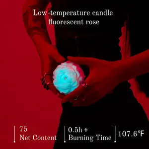 Fluorescent Rose Low Temperature Candle Glow In The Dark Safe Wax Play Romantic Couple Gift 107.6F Aesthetic Room Decor