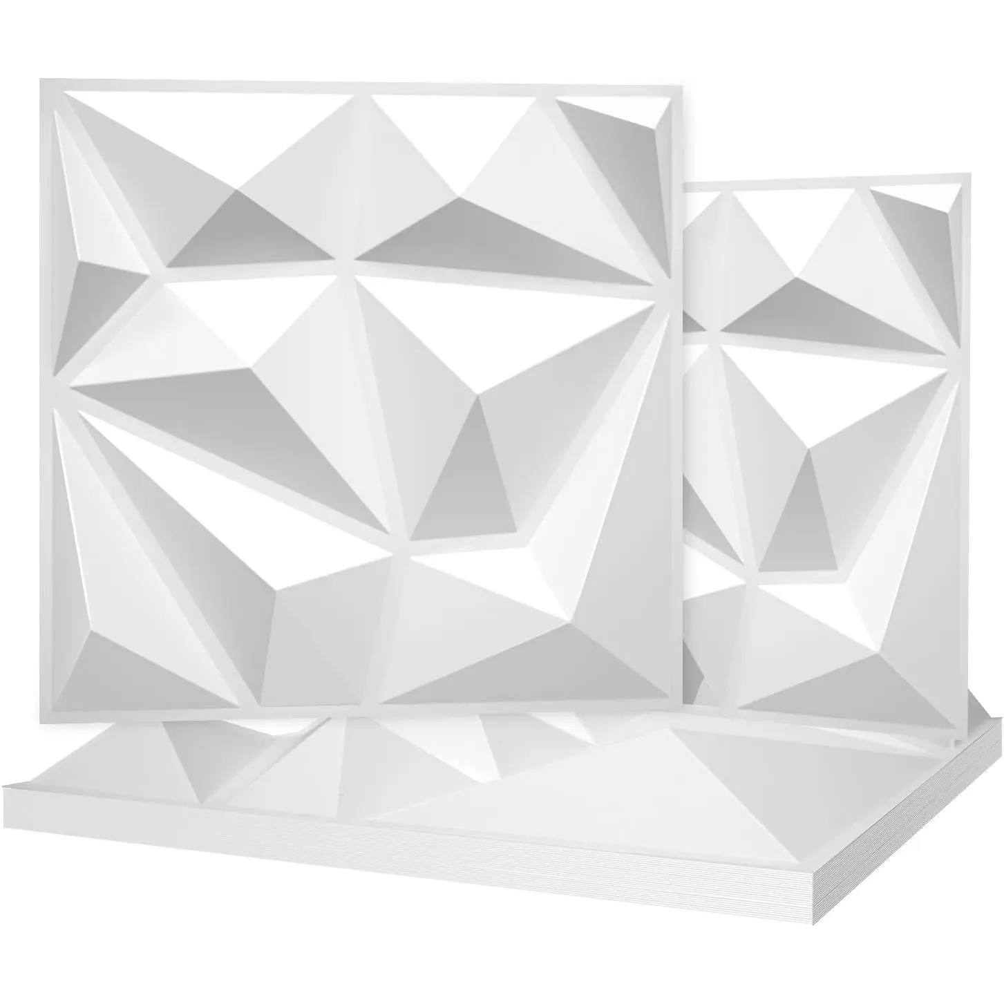 33 Pack Decorative  Wall Panels for Interior Wall Decor,12''x12'' White  Design Accent Wall Panles for Living Room,TV Wall Background,Bedroom
