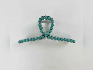 Turquoise Metal Claw Clip