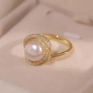 Sparkly Gold French-Style Light Luxury Swirl Open Ring, Versatile Accessory for Weddings, Dates, Sparkly Gold Rings