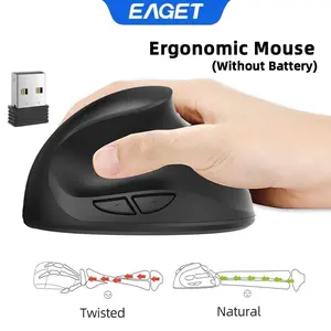 EAGET Wireless Ergonomic Performance Mouse, Vertical Mouse,Optical Office Mouse, Right Hand Mouse,Gaming Mouse for Computer Laptop(Black)