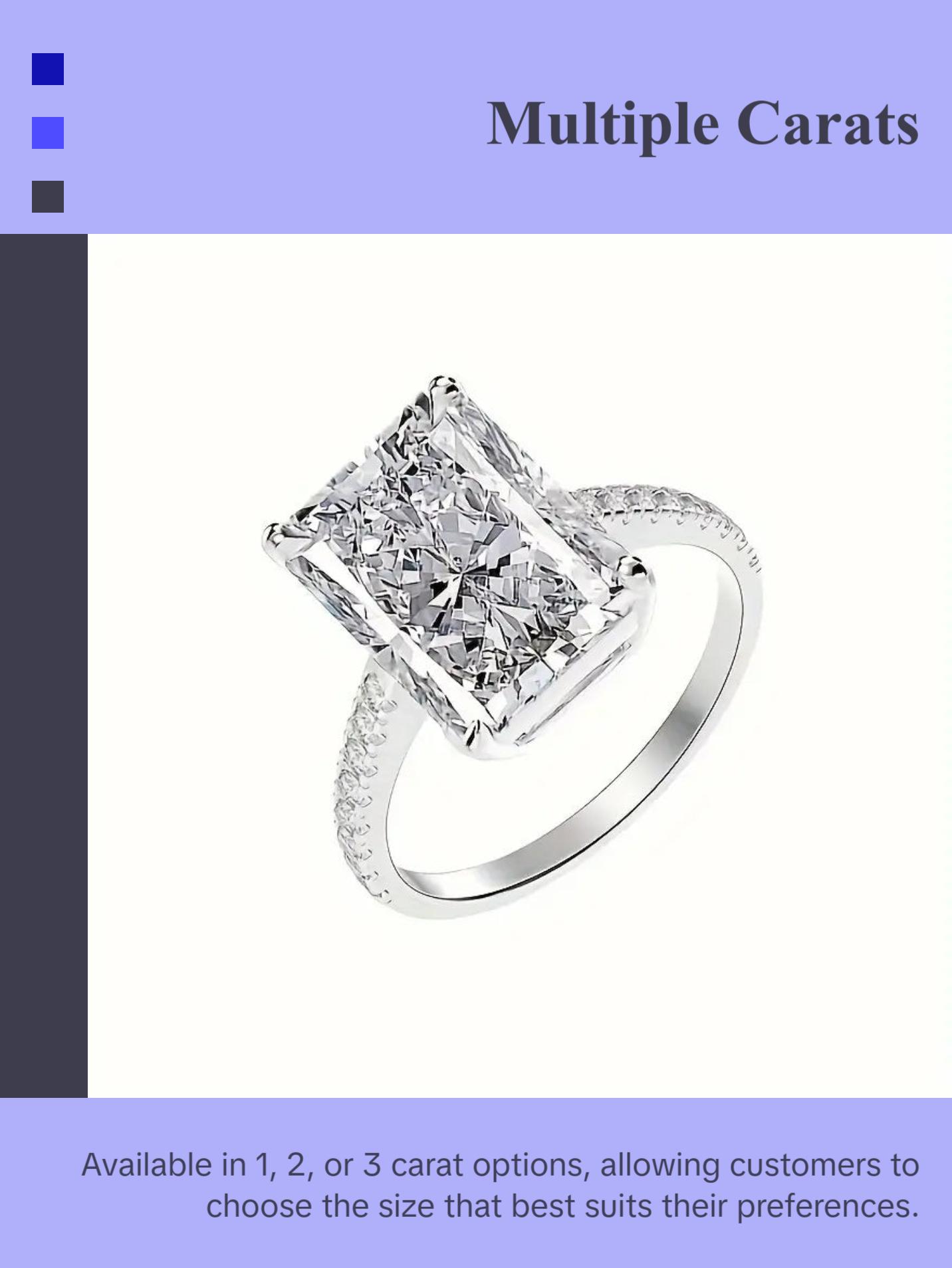 Radiant Cut Moissanite Engagement Ring