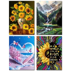 5D Rhinestone Art Aurora Landscape Pattern Diamond Mosaic Embroidery Full Round Drill DIY Cross Stitch Kit for Household Wall Ornament