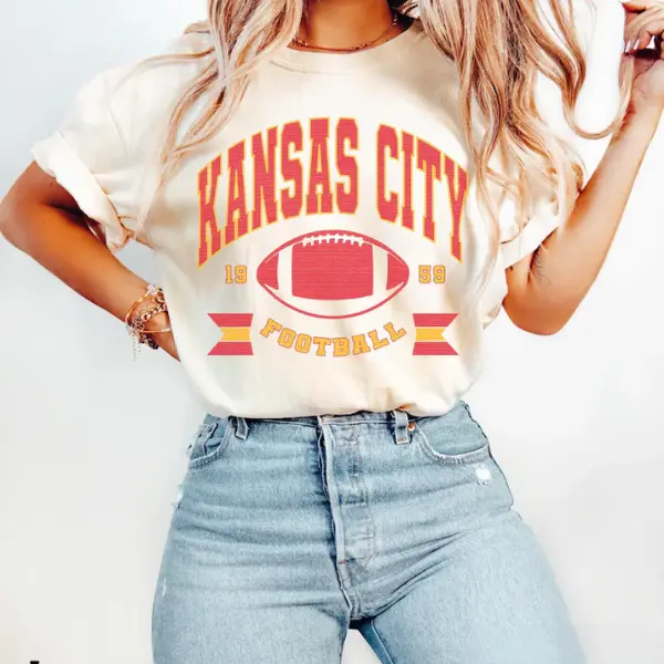 Kansas City Football Shirt, Trendy Kansas Football Fan Shirt, Gift For Her, Popular Kansas City Fan Tee, Kansas Game Day Tee
