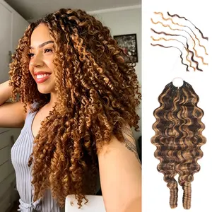 Tahikie Burmese Curly T1B/30 Color P4/27 Color #4Color #30Color Crochet Human Hair For Miracle Knot Human Hair Feather Crochet Human Hair For Miracle Knots Pre-Separated Recommended #TiktokShopSpringGlowUp #RefreshedLook #Summerwins