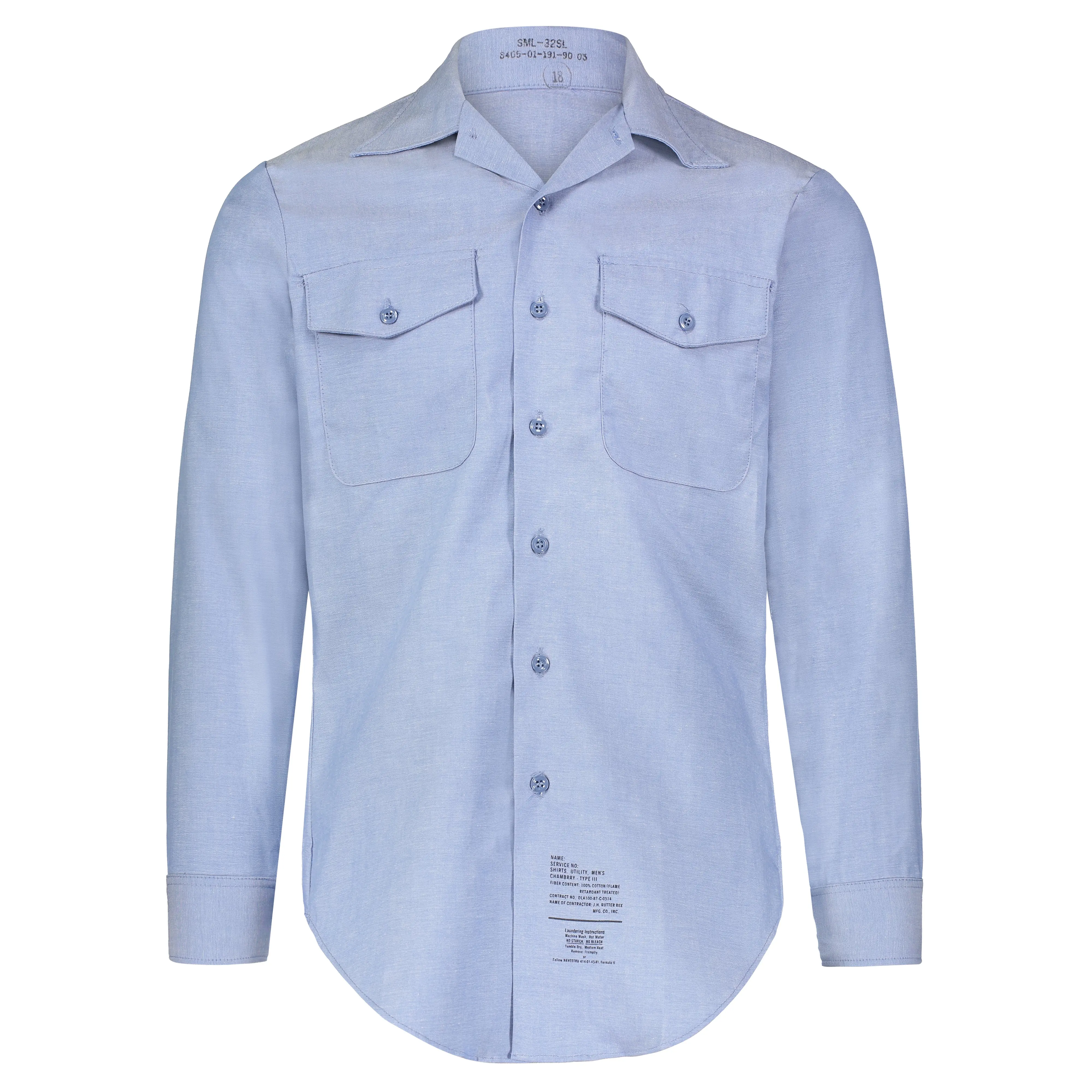 Long Sleeve FR Chambray Shirt, Size Small Long Sleeve FR Chambray Shirt, Size Small