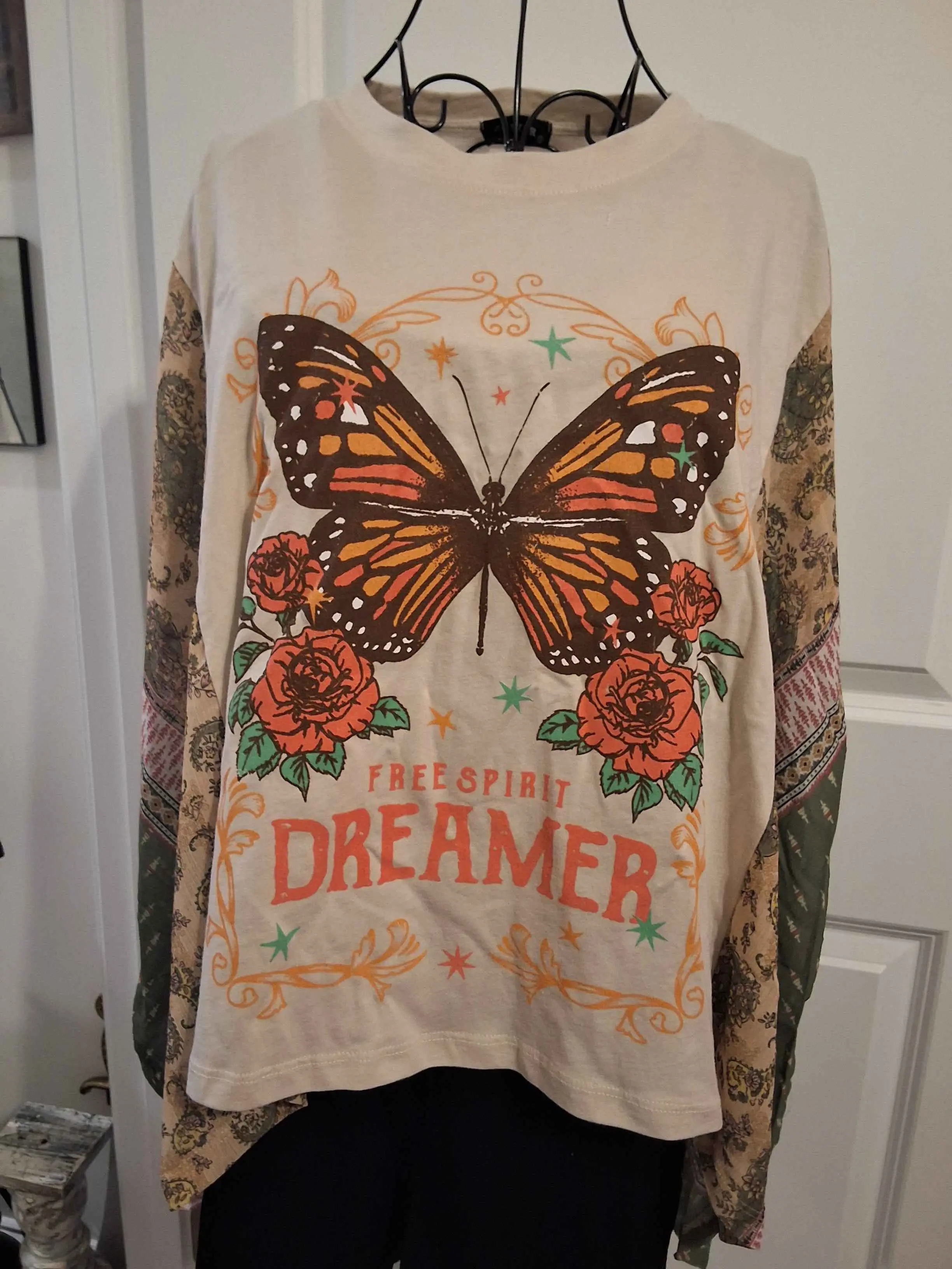 Women's Casual Round Neck Butterfly Dreamer Kaftan Top (Zutter) - Stylish Women's Clothes, Style