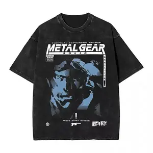 Metal Gear Solid MGS1 - Snake Shirt, Metal Gear Solid Retro Shirt, Comfort Fit Top For Men, Classic Game Shirt Menswear Collar Oversized Seamless