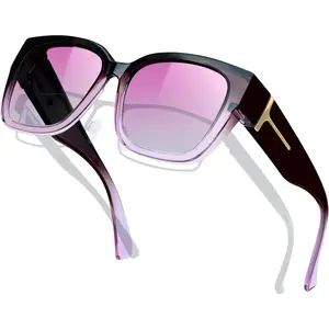 FOC8 Polarized Fit Over Glasses Sunglasses for Women Men Square Shades UV Protection