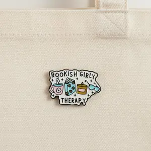 "Bookish Girly Therapy" Pin