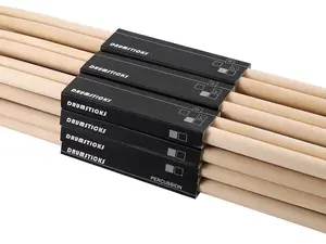 12 Pairs 7A Drum Sticks, Classic Maple Wood Tip Drumsticks for Kids Beginners Students, Rock Band Musical Instrument