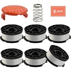 String Trimmer Line for Black and Decker Trimmer/Edger, AF-100, 6 Spools , 1 Cap , 1 Spring