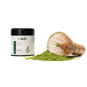 Ishiki Premium Ceremonial Matcha Starter Kit - Samidori Matcha 30g & Traditional Bamboo Whisk for Authentic Tea Ceremony Experience from Japan