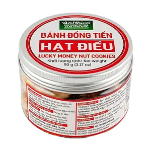 AN NHIEN Vietnamese Lucky Coin Nut Cookies 90g - Clean Ingredients