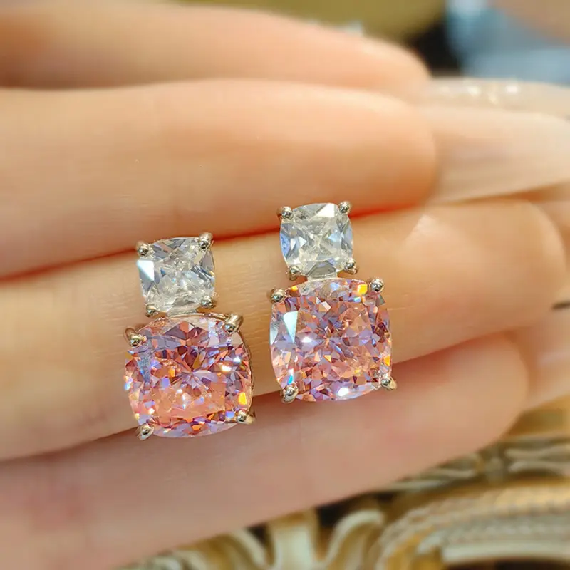 Pink Diamond Earrings [Price per Pair]