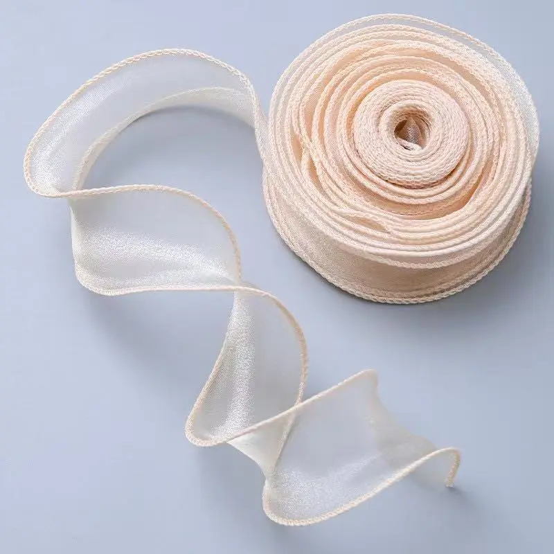 1 Roll Random Color Sheer Organza Ribbon 8.5 Yards 1.5 Inch Chiffon Ribbons for Gift Wrapping Flower Bouquet Crafts Ribbons Wedding Wreaths Invitations Party Decoration