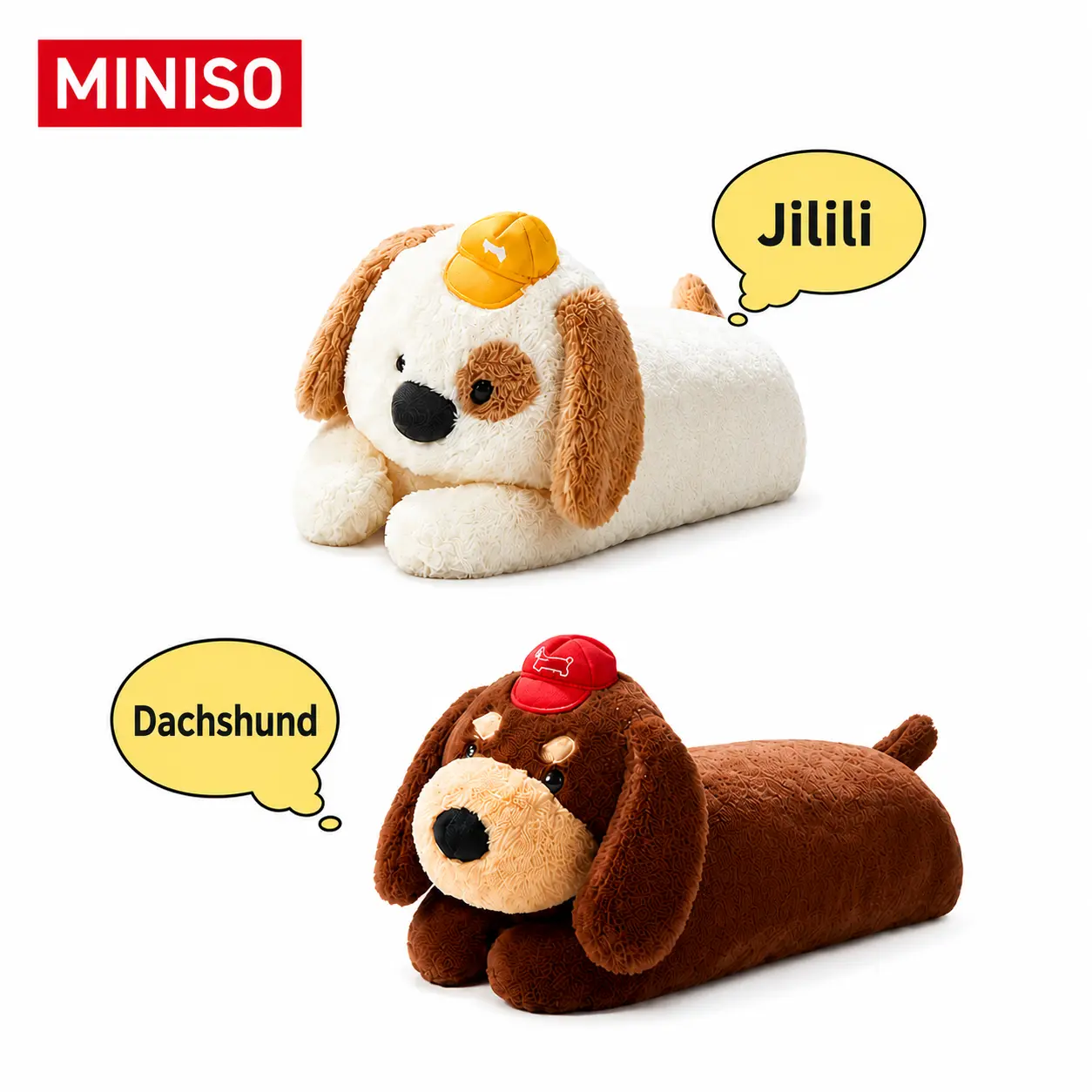 MINISO Good Friend Series Long Plush Body Pillow - Adorable Design Stuffed Toy, Soft Plush Animal Stuffed Animal, Cuddly Hugging Companion Gift for Girls' Birthdays, Adorable Design Stuffed Toys，Back To School