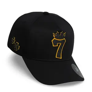 "The Lucky 7" Black & Gold Snapback Hat | Streetwear Edition | Mad Monkey Scty.