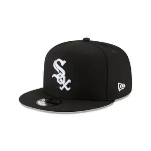 Men's Chicago White Sox New Era Black Black & White 9FIFTY Snapback Hat