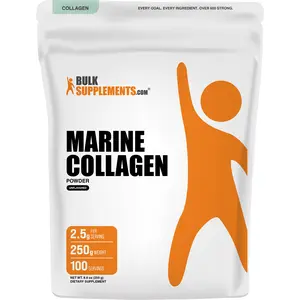 BulkSupplements - Marine Collagen Powder - Healthy Skin - Stronger Hair and Nails - 250g - 2.5g per Serving