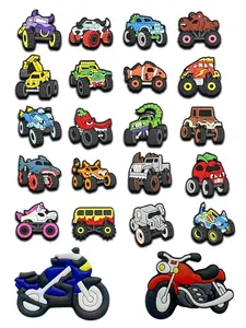 9/20 Piece Set Cute Truck Motorcycle Bicycle PVC Cartoon DIY Shoe Buckle Decor, Classic Sandal Accessory, Party Gift for Family Kids, Shoe Decoration