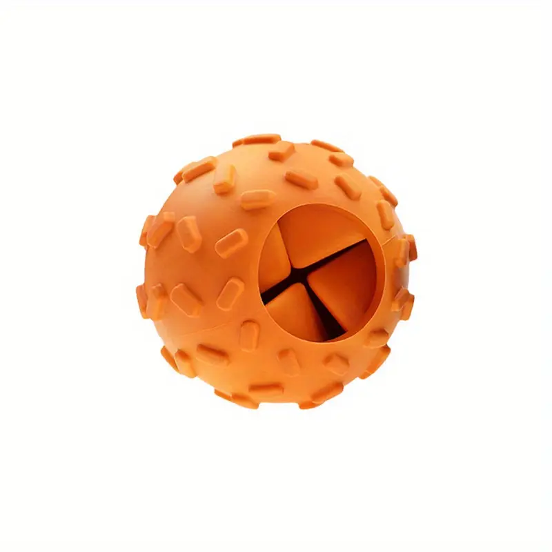 Orange-Yellow Rubber Leakage Puzzle Ball, Dog Toy for Chewing, Grinding Teeth, Cleaning and Throwing