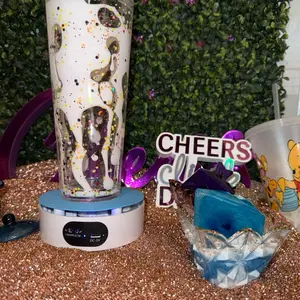 White Lava 24 oz Snowglobe Tumbler with Unique Design and 24 oz Capacity for Everyday Use