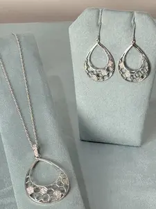 Silver 925 Open Honeycomb Teardrop set