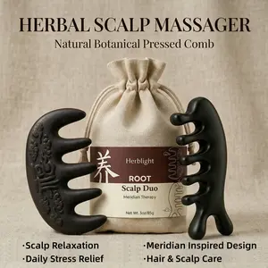 c Herbal Aroma Scalp Comb Set, Botanical Pressed Head Massage Comb, Meridian Inspired Scalp Massager, Handcrafted Herbal Comb for Daily Scalp Care