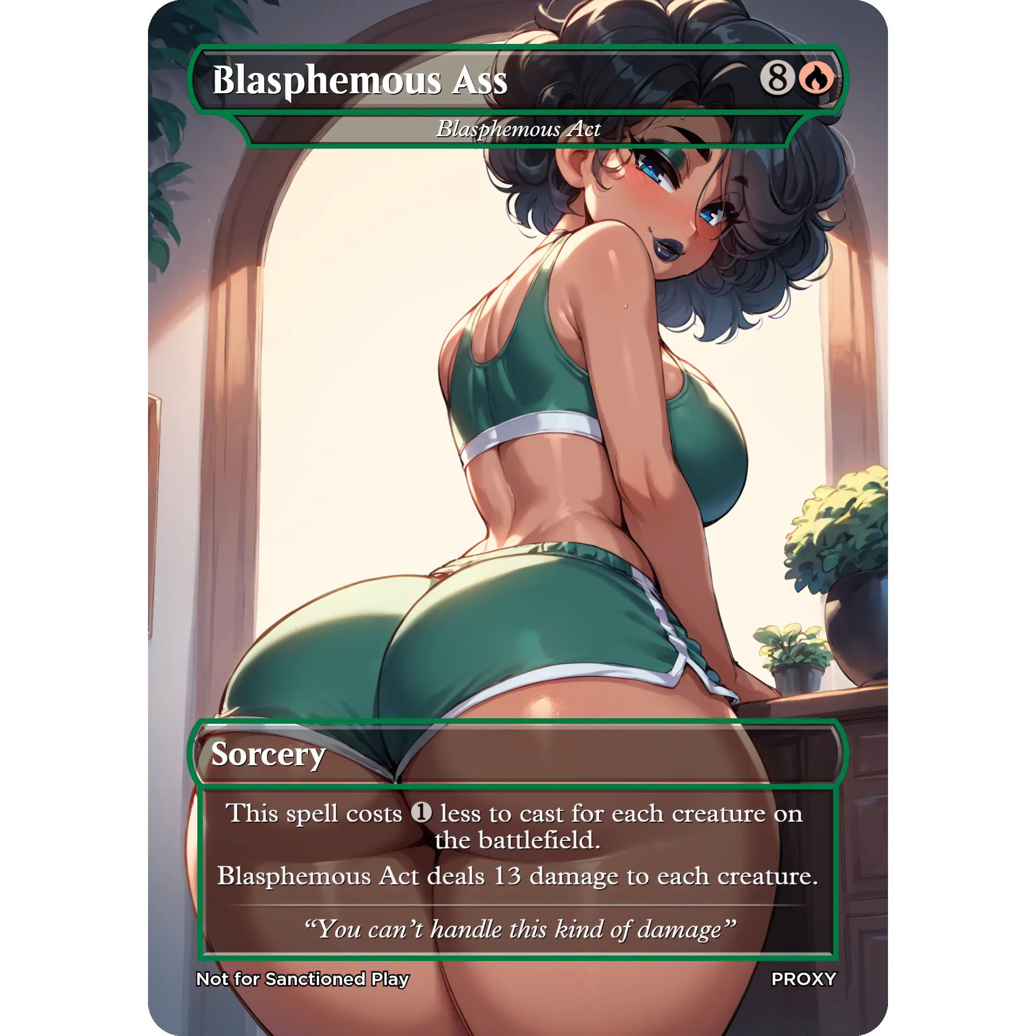 Blasphemous Ass (Blasphemous Act) Sorcery (Non-Creature) - MTG PROXY Anime Waifu - Mature Content