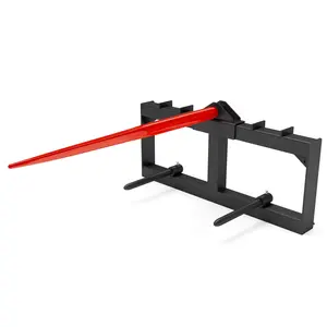 GARVEE Skid Steer Hay Frame Attachment: 49" Hay Bale Spear, 2x17" Stabilizer Spears, 3000 lbs Load Capacity, Quick Attach for Tractors & Skid Steer Loader